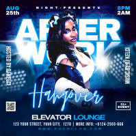 Purple After Work Party Сообщение Instagram Template