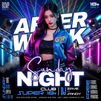 Purple After Work Night Party Instagram Plasing Template