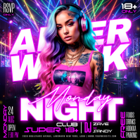 Violet After Work Night Party Message Instagram Template