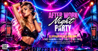 紫色 After Work Party Facebook-annonce Template