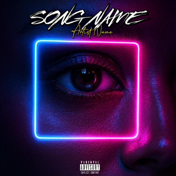 Purple Neon Album Cover Album Cover Template | PosterMyWall