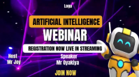 Fioletowy Artificial Intelligence Webinar งานแสดงผลงานแบบดิจิทัล Template