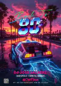 Purple Neon Back To 80s A5 template