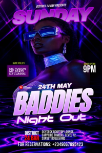 Purple Nightclub Event Grafica Pinterest Template