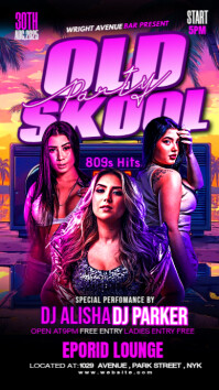 Purple Neon  Ballers Friday Night Party Instagram Story Indaba yaku-Instagram template