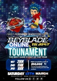 Purple Neon  Beyblade Tournament  A4 template