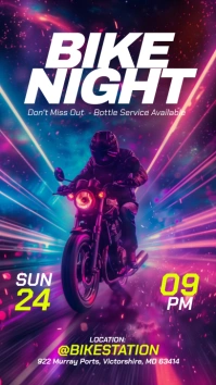 Purple Neon Bike Night Instagram Story template