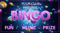 Purple Neon Bingo Fun Game Youtube Thumbnail template