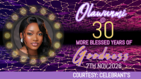 Purple Birthday Celebration Miniatura do YouTube Template