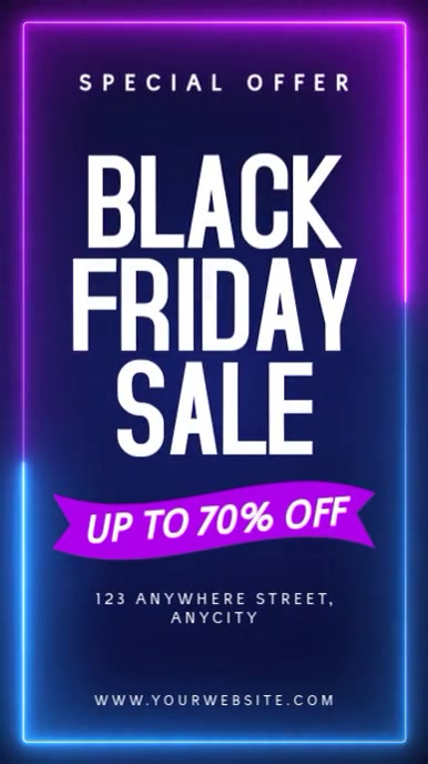 Purple Neon Black Friday Sale Reel Instagram template