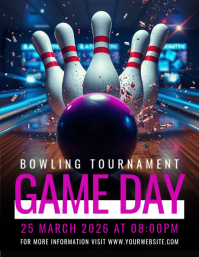 Zwart Bowling Tournament Flyer Template