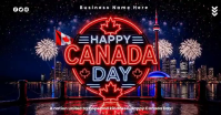 Purple Neon Canada Day Celebration Facebook Shared Image Video template