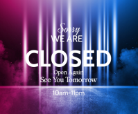 Purple Neon Closed Sign Medium Rectangle Mellemstort rektangel template