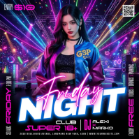 Purple Club DJ Night Instagram na Post Template