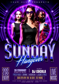 Purple Neon Club Event A3 Video template
