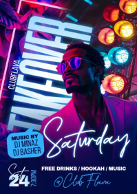 Purple Neon Club Event A5 Video template