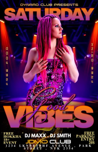 Purple Neon Club Event Half Page Wide Video template