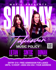 Purple Neon Club Event Instagram Portrait template