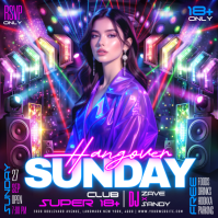 Violet Club Event Instagram 帖子 Template