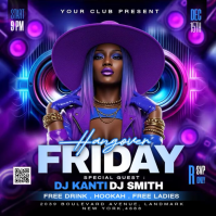 Purple Neon Club Event Instagram Post Video Iphosti le-Instagram template