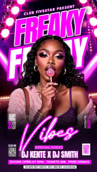 Purple Neon Club Event Instagram Story Video template