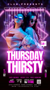 Purple Neon Club Event Instagram Story Video template