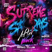 Purple Neon Club Event Promotion Instagram Post Instagram-bericht template