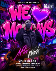 Purple Neon Club Event Promotion Instagram Portrait Video template