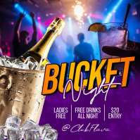 Purple Neon Club Event Promotion Instagram Post Video template