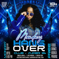 Purple Neon Club Event Promotion Instagram Post Video template