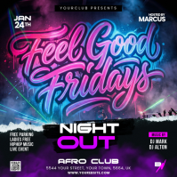 Purple Neon Club Night Event Instagram Post template