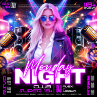 Purple Club Night Event Instagram na Post Template