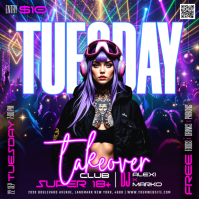Lila Club Night Event Instagram Plasing Template