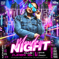 Morado Club Night Event Publicación de Instagram Template