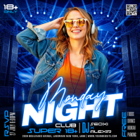 Purple Neon Club Night Event Instagram Post template