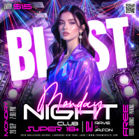 Purple Club Night Event Instagram-Beitrag Template