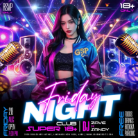 Purple Club Night Event Instagram-opslag Template