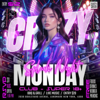 Purple Club Night Event Post Instagram Template