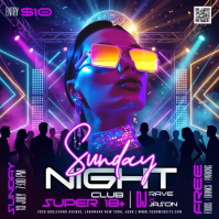 Purple Neon Club Night Event Instagram Post Video template