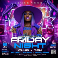 Viola Club Night Event Сообщение Instagram Template