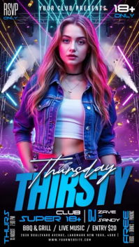 Lila Club Night Event เรื่องราวบน Instagram Template