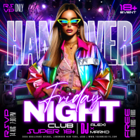 Morado Club Night Party Сообщение Instagram Template