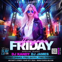 Roxo Club Party Wpis na Instagrama Template