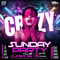 Purple Neon Club Party Instagram Post Video template