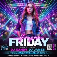 Purple Club Party Instagram na Post Template