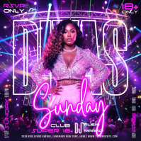 Purple Club Party Instagram na Post Template