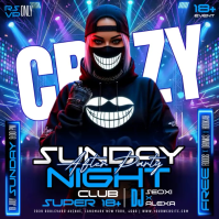 Purple Neon Club Party Instagram Post Video template