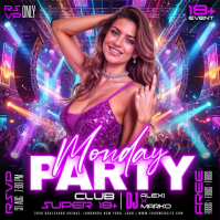 Morado Club Party โพสต์บน Instagram Template