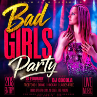 紫色 Club Party Pos Instagram Template