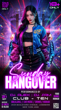 Purple Club Party História do Instagram Template